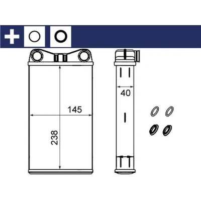 Abbildung von MAHLE ORIGINAL AH 239 000S Wärmetauscher mit Dichtring AUDI: A4 B7 Avant, B6 Limousine