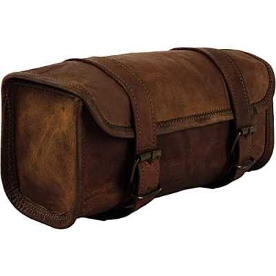 Abbildung von american blue Leder Lenkertasche braun Sattel Motorradtasche Fahrrad Werkzeugtasche Reise Zubehörtasche (braun)