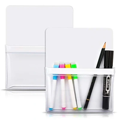 Abbildung von MoKo Magnetischer Stiftehalter, 2 Stück Marker Organizer Whiteboard magnetische Stift Halterung Schulbedarf für Schulleben Kühlschrank Spind und andere Oberflächen Weiß