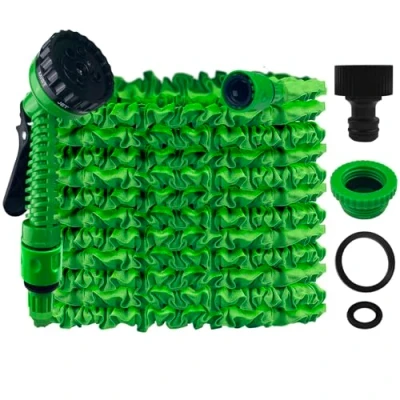 Abbildung von Gsakskdsap Gartenschlauch Flexibel, 50FT/15M Wasserschlauch Dehnbar Flexibler Schlauch Anschluss mit 7 Funktionen Garten Handbraus für Haustier Autowäsche, Grün