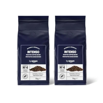 Abbildung von by Amazon Intenso Kaffeebohnen, Dunkle Röstung, 2 kg (2 Packungen à 1 kg), Rainforest Alliance zertifiziert