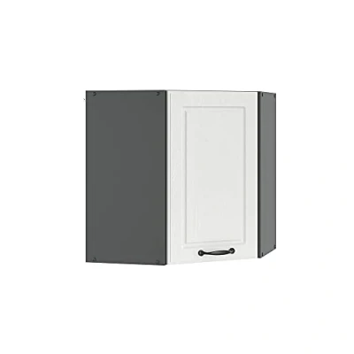Abbildung von Vicco Eckhängeschrank R Line, Weiß Landhaus/Anthrazit, 57 cm