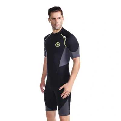 Abbildung von ZCCO Herren Shorty Neoprenanzüge 1,5 mm Premium Neopren Reißverschluss Kurzarm zum Tauchen, Speerfischen, Schnorcheln, Surfen, Kanufahren(MS201 3XL)