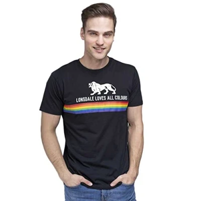 Abbildung von Lonsdale Nelson Tshirt print, Herren, Größe: XXL, Black