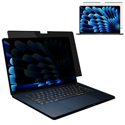 Abbildung von MyGadget Magnetische Sichtschutzfolie kompatibel mit Apple MacBook Air 15,3 Zoll [ Model A2941 2023 M2 A3114 M3 ] abnehmbarer Anti Spy Privacy Screen Schutz