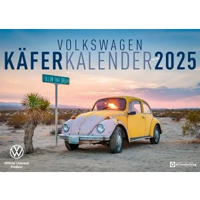 Abbildung von arti promotion Volkswagen Käfer Kalender 2025 Wandkalender, 70x50cm, mit verschiedensten Abbildungen vom VW Käfer, der Klassiker im Großformat, Spiralbindung