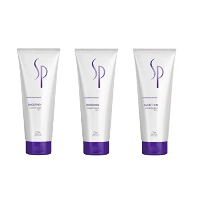 Abbildung von Wella SP Smoothen Conditioner 3 x 200 ml widerspenstiges Haar System Professional Care