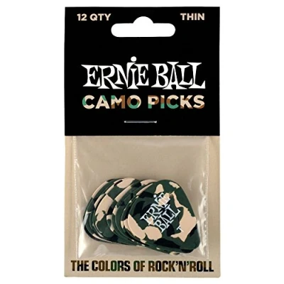 Abbildung von Ernie Ball P09221 Camouflage Cellulose Thin Plektren, Beutel mit 12 Stück