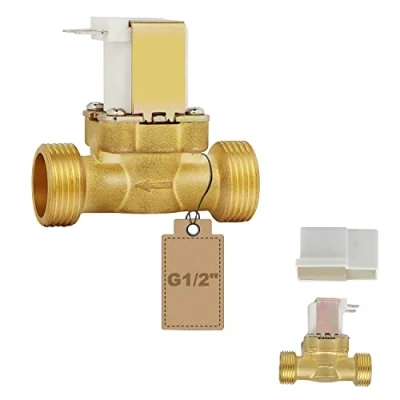 Abbildung von EXLECO 12V NC G1/2&quot; Elektromagnetventil DC Messing Elektrisch Magnetventil 2 Way Wassereinlass Normal Geschlossenes Magnet Ventil für Wasserzufuhr