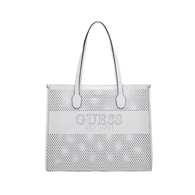 Abbildung von Guess Katey PERF Shopping Bag, Damen, Größe: One Size, White