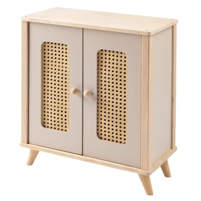 Abbildung von howa Puppenkleiderschrank miniflowers, aus Holz, Puppenmöbel mit Kleiderstange, Regalen und 3 Kleiderbügeln