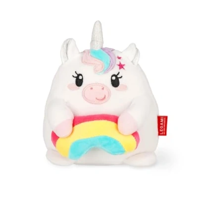 Abbildung von Legami Plüsch Super Soft!, Unicorn Thema, Mini Größe, mit personalisierbarer ID Karte, Steht alleine, 14x15x12 cm