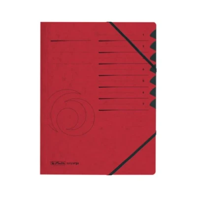Abbildung von herlitz 10843068 Ordnungsmappe Quality 1 7, A4, rot, 7 Fächer mit Gummizug, Stück
