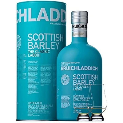 Abbildung von Bruichladdich Scottish Barley Laddie Classic 0,7 Liter + 2 Glencairn Gläser
