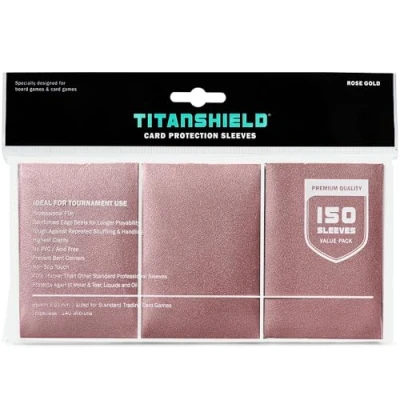 Abbildung von TitanShield Premium Rose Gold 150 Sleeves Standard Size Board Game Trading Card Deck Protector for Magic The Gathering MTG, Baseball Collection, Dropmix
