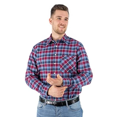 Abbildung von Condor Flanellhemd Sqobi 90cm langes Herren Langarm Arbeitshemd, Schwerflanell