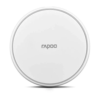 Abbildung von Rapoo XC100 kabelloses Induktionsladegerät für Smartphone, Ladegerät iOS und Android (z.B. iPhone, AirPod, Samsung), flach, Qi Laden, Schnellladen, Überladeschutz, weiß