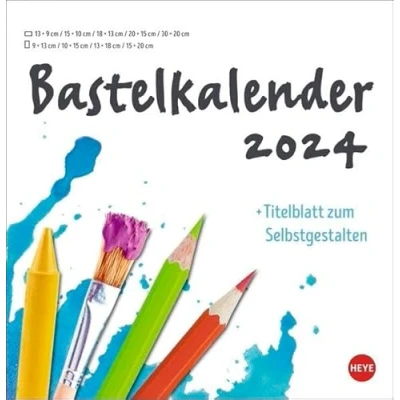 Abbildung von Bastelkalender 2024 weiß groß. Blanko Kalender zum Basteln mit extra Titelblatt für eine persönliche Gestaltung. Foto und 2024. Format 32 x 33 cm.