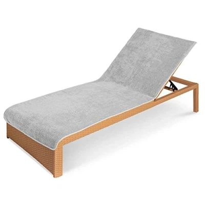 Abbildung von JEMIDI Liegenauflage Frottee Schonbezug für Gartenliege 75x200cm mit Kapuzenüberschlag, (1 St)