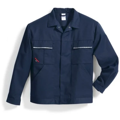 Abbildung von BP 1602 559 10 44/46n Arbeitsjacke, Verdecktes Druckknopfband und Taschen, 245,00 g/m² Stoffmischung, dunkelblau,