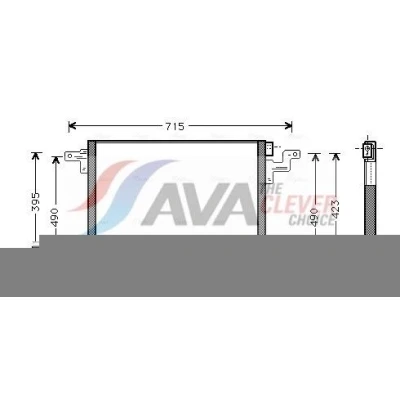 Abbildung von AVA COOLING SYSTEMS MS5270 Klimakondensator ohne Trockner 15,5mm 10,2mm Aluminium 541mm MERCEDES BENZ: ML Klasse (W163) 350 3.7,