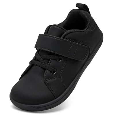 Abbildung von IceUnicorn Kinder Barfußschuhe Barfuß Sneaker Jungen Mädchen Walking Schuhe Kleinkind Barfussschuhe Minimalistische(Alles Schwarz, 28EU)