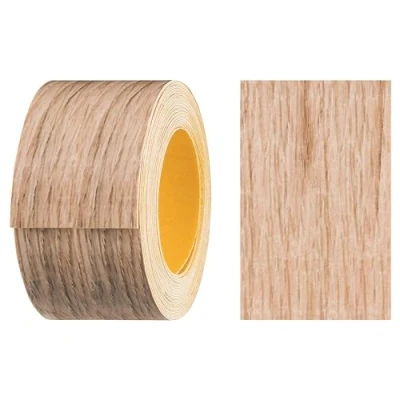 Abbildung von haggiy Melaminkanten Band selbstklebend 40mm x 5m I Sicherer Halt ohne Bügeln durch Acrylkleber Kantenumleimer, Furnier für Regalbretter/Holzplatten (Sonoma Eiche)