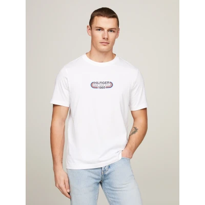 Abbildung von Tommy Hilfiger Track Graphic TEE Tshirt print, Herren, Größe: 3XL, White