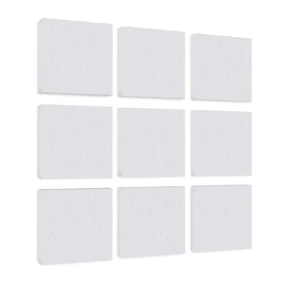 Abbildung von platino24 Akustikpaneele 9 Elemente Colore Quadrat 27,5 x cm Weiß I Schallabsorber aus Basotect G+ mit Akustikfilz Schalldämmung Wand &amp; Decke Akustikelemente Wandpaneel