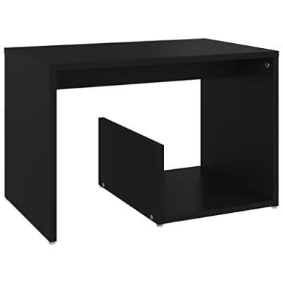Abbildung von vidaXL Beistelltisch Couchtisch Wohnzimmertisch Sofatisch Kaffeetisch Teetisch Tisch Wohnzimmer Zeitungsständer Schwarz 59x36x38cm Holzwerkstoff
