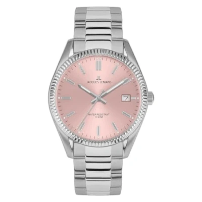 Abbildung von Jacques Lemans Quarzuhr Derby, Armbanduhr, Damenuhr, Datum, Leuchtzeiger, gehärtetes Crystexglas