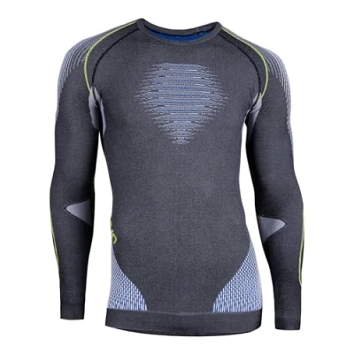Abbildung von UYN Herren Evolutyon Uw Unterhemd, Anthracite Melange/Blue/Yellow Shiny, S M EU