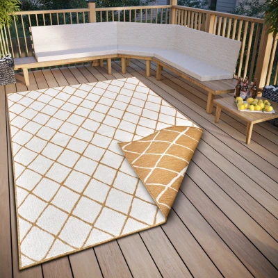 Abbildung von NORTHRUGS Teppich &quot;Malaga Wendeteppich&quot;, rechteckig, In &amp; Outdoor, Wetterfest, Balkon, Garten, Wohnzimmer, Wasserfest