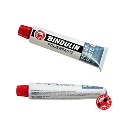 Abbildung von Metallblitz Polierpaste für Weichmetall Aufpolieren von Oberflächen Messing Kupfer Aluminium Nickel Silber Zinn Instrument Münzen, Farbe rot