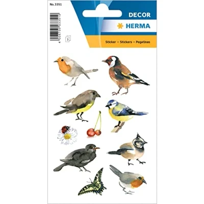 Abbildung von 10 x HERMA Schmucketiketten Decor Aquarell Vögel VE=3 Blatt