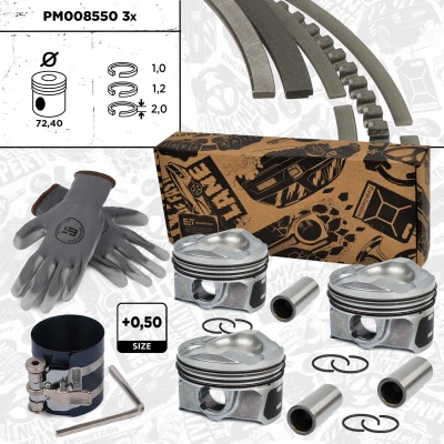 Abbildung von ET ENGINETEAM PM008550VR2 Kolben 72,4mm mit Montagewerkzeug FORD: FIESTA 6, FOCUS 3 Stufenheck,