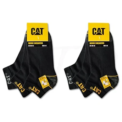 Abbildung von Caterpillar 6 Paar CAT WORK SNEAKERS ArbeitsSneaker Sneaker ArbeitsSocken Socken Strümpfe Größe 39 50 (47 50, Schwarz)