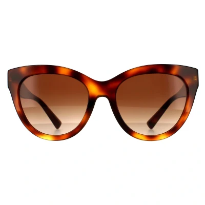 Abbildung von Valentino Damen VA4089 501113 Gläser SONNENBRILLEN Steckdose Plastik Braun Cat Eye Schattiert