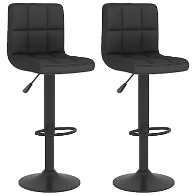 Abbildung von vidaXL 2X Barhocker Drehbar Höhenverstellbar Küchenhocker Barstuhl Tresenhocker Thekenhocker Tresenstuhl Bistrohocker Bar Stuhl Hocker Schwarz Stoff