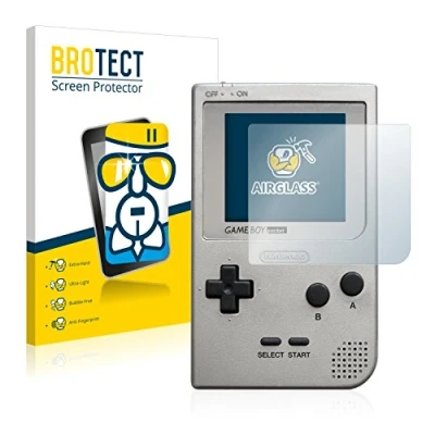 Abbildung von BROTECT Schutzglas für Nintendo Gameboy Pocket Schutzfolie Panzer Folie Glas [Extrem Kratzfest 9H, Anti Fingerprint, Ultra Transparent]