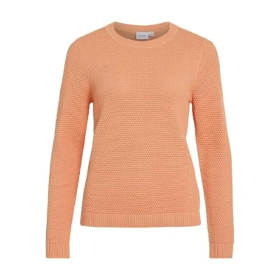 Abbildung von VILA Vidalo Oneck NOOS Strickpullover, Damen, Größe: Medium, Cadmium orange