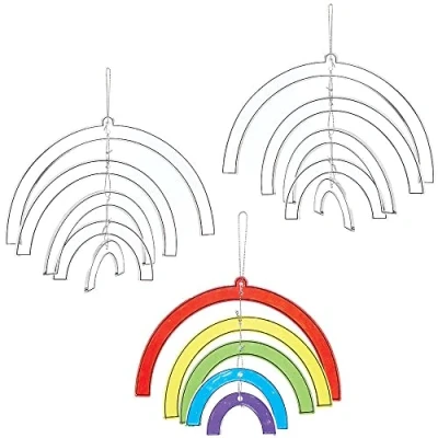 Abbildung von Baker Ross FC767 Spiral Sonnenfänger Bastelset 3 Stück, Buntglas Effekt für Kinder zum Bemalen, Basteln und Aufhängen, Mittel