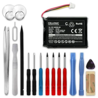 Abbildung von subtel® GPS Ersatz Akku 361 00056 08 Ersatzakku für Garmin DriveSmart 5 55 65 Dash Cam 35 Navigationsgerät 750mAh + Werkzeug Set Navi Batterie