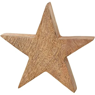 Abbildung von matches21 Dekofigur Stern Mangoholz Holzstern Figur Aufsteller Winterdekoration Weihnachten Holz Natur 1 STK 20x20x4 cm