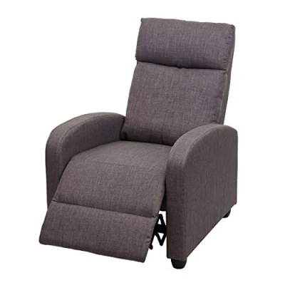 Abbildung von Mendler Fernsehsessel HWC F76, Relaxsessel Sessel Liegesessel, Liegefunktion verstellbar Stoff/Textil grau braun