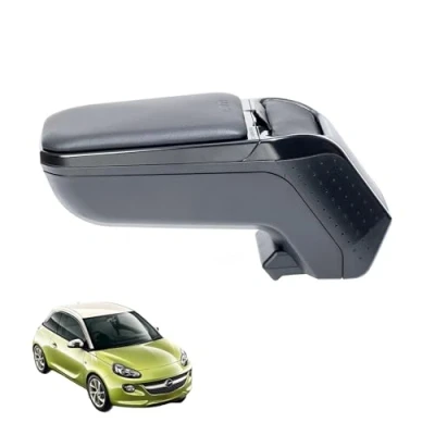 Abbildung von RATI ARMSTER 2 Armlehne kompatibel für OPEL ADAM 2013 2019 [schwarz,vegan Leder] nachrüstbare Mittelarmlehne mit Staufach