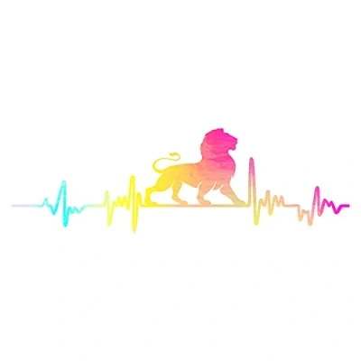 Abbildung von Finest Folia Aufkleber Herzschlag Tiere Breite 27cm Lifeline Heartbeat Deko Sticker Selbstklebend für Auto Kühlschrank Laptop Autoaufkleber K150 (Hologramm, 19 Löwe)