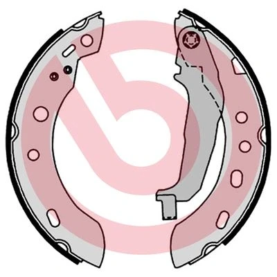 Abbildung von BREMBO S 56 551 Bremsbacken 180 27 mit Handbremshebel NISSAN: MICRA 2