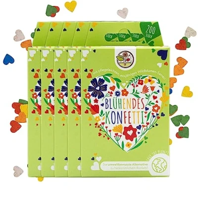 Abbildung von Blühendes Saatgut Konfetti für bunte Wildblumen Farbenfrohes Blumenkonfetti aus 100% biologisch abbaubarem Samenpapier (ca. 1000x Stück)