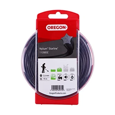 Abbildung von Oregon Nylum Star Trimmerfaden für Freischneider und Rasentrimmer, mit fünf Schneidkanten, strapazierfähiges Nylon in Profiqualität, kompatibel Benzintrimmern, 2,7 mm 15 m (‎559054)